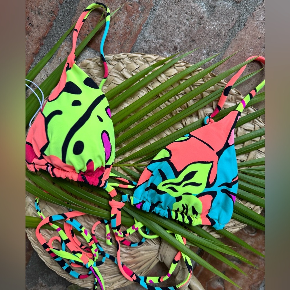 🌺 MAAJI 🌺 Rainforest Coco Sliding Triangle Bikini Swim Swimwear Top - Picture 6 of 10